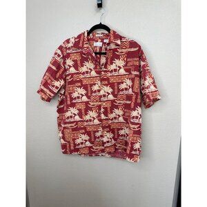 Natural Issue Mens Red Soft washed Shirt Medium short sleeve button up cotton co